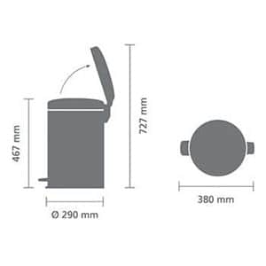 פח פדל 20 ליטר NewIcon - ניקל מוברש Brabantia