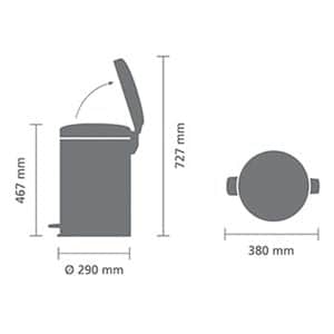 פח פדל 20 ליטר NewIcon - תכלת חלומי Brabantia