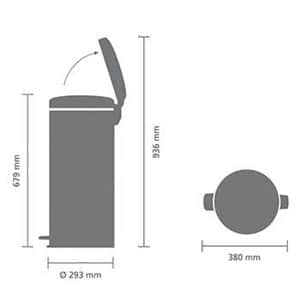 פח פדל 30 ליטר NewIcon - זהוב מינרלי Brabantia