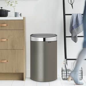 פח טאץ אובלי 40 ליטר - פלטיניום Brabantia