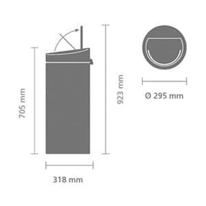 פח טאץ 30 ליטר - פלטיניום Brabantia