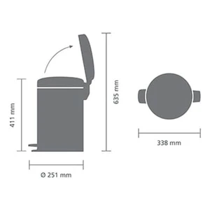פח פדל 12 ליטר NewIcon - תכלת חלומי Brabantia
