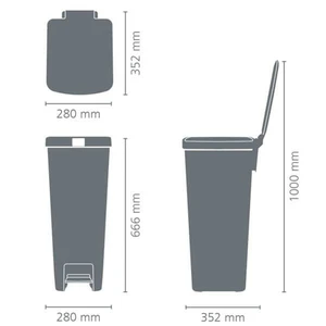 פח הפרדה StepUp פדל 40 ליטר - אפור כהה Brabantia