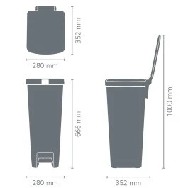 פח הפרדה StepUp פדל 40 ליטר - אפור בהיר Brabantia