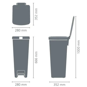 פח הפרדה StepUp פדל 40 ליטר - אפור בהיר Brabantia