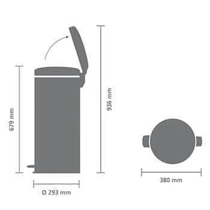 פח פדל 30 ליטר NewIcon - זהוב מינרלי Brabantia