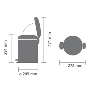 פח פדל 5 ליטר NewIcon - תכלת חלומי Brabantia
