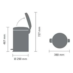 פח פדל 20 ליטר NewIcon - ניקל מוברש Brabantia