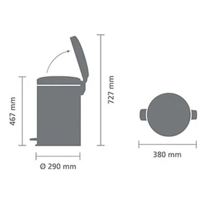 פח פדל 20 ליטר NewIcon - בז' עדין Brabantia